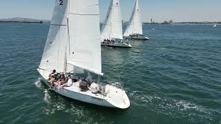 2023 LBRW Day 3 Sunday Race 6 Catalina 37 start [upl. by Aicilec]