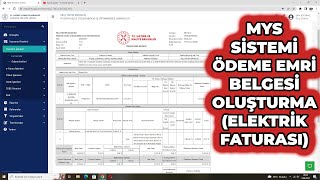 MYS Ödeme Emri Belgesi Oluşturma Okul ElektrikSuDoğalgaz Faturası [upl. by Fay]