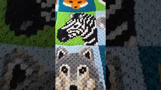 Crochet WILDLIFE GRAPHGHAN with 29 FREE C2C ANIMAL PATTERNS shorts crochet c2c [upl. by Hadlee]