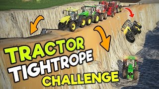 TRACTOR TIGHTROPE CHALLENGE  EACH ROUND THE ROAD CRUMBLES [upl. by Nolram]