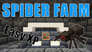 Minecraft Spider Farm Easy  Spider Spawner XP String Farm  Java amp Bedrock [upl. by Anatnom]