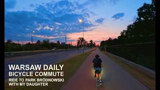 Warsaw Daily Bicycle Commute  Evening Chillout on Bromptons Park Bródnowski by Night [upl. by Rabassa]