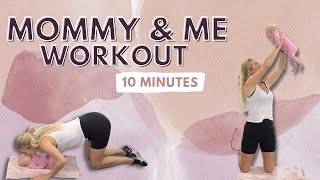 MOMMY amp BABY WORKOUT  10 Min Fun Post Pregnancy Fitness With baby 💕  fitnessa ◡̈ [upl. by Aleedis435]