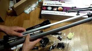 Telescop Celestron PowerSeeker 50 AZ Refractor  UNBOXING by MG [upl. by Christensen]