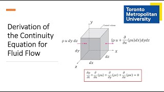 Derivation of the Continuity Equation for Fluid Flow [upl. by Arahsit]