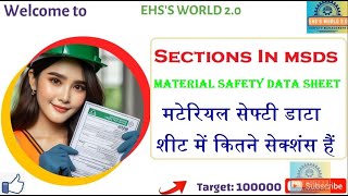 MSDS Section how many section are in MSDS MSDS MSDS CHEMICAL SAFETY [upl. by Refotsirk]