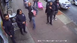 Shocking video shows suspect assaulting NYPD officer in the Bronx [upl. by Moira]