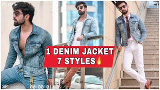 1 Denim Jacket 7 Styles😨🔥 denimjacket shorts [upl. by Tremayne569]