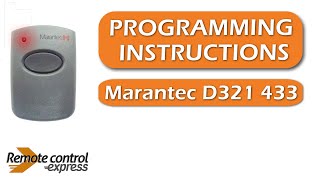 Programming my remote Marantec D321 433 [upl. by Odnomar606]