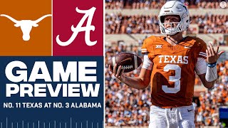 College Football Week 2 No 11 Texas at No 3 Alabama FULL GAME PREVIEW I CBS Sports [upl. by Nohsreg]