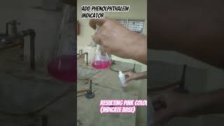 Base test using phenolphthalein indictor  shorts viralshorts chemistryshorts [upl. by Nreval]