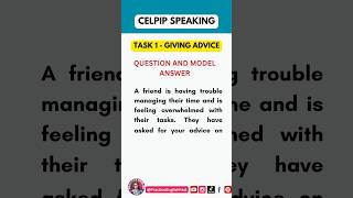 CELPIP Speaking Task 1 Model Question amp Sample Answer How to Give Effective Advice celpipspeaking [upl. by Aviva943]