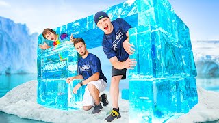 Building An IGLOO FORT Out Of ICE CHALLENGE [upl. by Sacha]