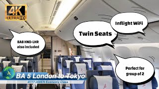 British Airways Best World Traveller Seat BA5 London Heathrow  Tokyo Haneda  Economy Class  B777 [upl. by Haeli]