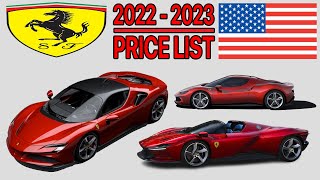 FERRARI PRICE LIST USA 2022 TO 2023 [upl. by Malachy]