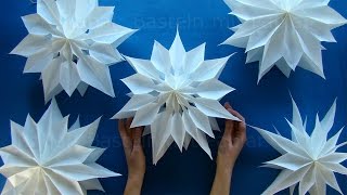 Sterne basteln mit PapierButterbrottüten zu Weihnachten Einfache DIY Weihnachtssterne falten Deko [upl. by Dviad]