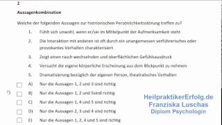 Heilpraktiker Psychotherapie Lerntipp Die histrionische Persönlichkeitsstörung nach ICD10 [upl. by Islaen849]