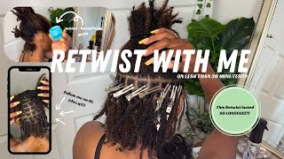 Retwist With Me  in less than 30 minutes lasted a MONTH STRAIGHT I ran out of hair gel etc [upl. by Acilef]