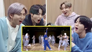 BTS Reaction to LISA  LALISA DANCE PRACTICE VIDEO [upl. by Eillac]