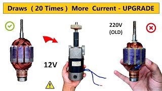 220V DC Motor to 12V High Current Motor for High Speed amp Torque Experiment [upl. by Oiramal]