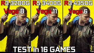 Ryzen 3 3200G vs Ryzen 5 3400G vs Ryzen 3 PRO 4350G  Test 16 Games [upl. by Agee661]