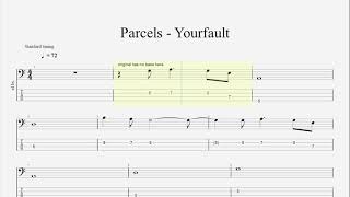 Parcels  Yourfault Bass Tabs [upl. by Mainis965]