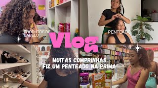 Comprei cremes novossapato novoalmoço no restaurante e fiz um penteado no cabelo da primaviral [upl. by Arakahs]