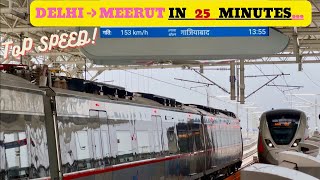 REAL TIME TEST  HIGH SPEED RRTS RAPID TRAIN  TOP SPEED 153 KMHR  DELHI TO MEERUT IN 25 MINUTES [upl. by Ramedlav]