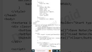 Make a Notepad App Using Just HTML amp JS 📒 programming shorts [upl. by Aisat]