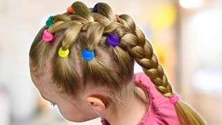 Amazing Hair Tutorial Pigtail Braided Hairstyles with Elastics  2024 Hairstyles by LittleGirlHair [upl. by Yltnerb859]