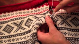 Sy sammen glattstrikk på mønsterstrikk  Sew matress stitch on fair isle [upl. by Aidul122]