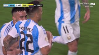 Lautaro Martinez Amazing Goal 🔥 Argentina Vs Colombia 10 Final Copa America Extended Highlights [upl. by Yecnay]