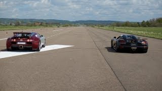 RACE Koenigsegg Agera S vs Bugatti Veyron 164 x 5 races action version multicamera [upl. by Honan]