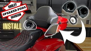 Harley TourPak Speaker Pods  Enclosure Kit Installation [upl. by Nonac587]