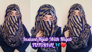 Instant Niqab Tutorial  Hijab with Niqab Tutorial  Hijab style  zainab [upl. by Carolle]