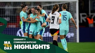 CommBank Matildas v Germany  Highlights  International Friendly [upl. by Yras]