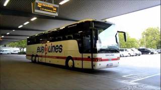 ZOB Berlin Bereitstellung Eurolines Linienbus nach Paris [upl. by Pellikka]