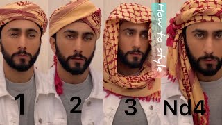 How To wear keffiyeh Amama bandhne ka tarika  4to5 style  majid shah [upl. by Assener]