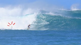 Surfing Massive Himalayas Waves North Shore Hawaii  11224 [upl. by Denie]