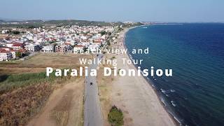 Paralia Dionisiou Beach view and Walking Tour Halkidiki Greece [upl. by Kilroy]