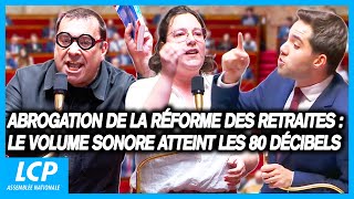 Abrogation de la réforme des retraites  le volume sonore atteint les 80 décibels dans lhémicycle [upl. by Levan]