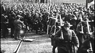 American Expeditionary Forces arriving in France during World War I HD Stock Footage [upl. by Miguelita]