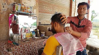 Asmr Street head massage with six cream Face massageTravel series 2 [upl. by Ardel]