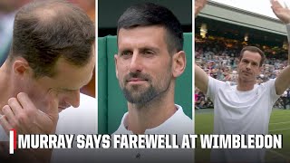 Andy Murray acknowledges Djokovic Federer in emotional sendoff  Wimbledon on ESPN [upl. by Eitac711]