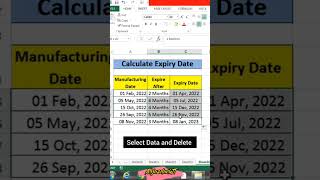 🔥How to Calculate Expiry Date✅excel tech excelformula shorts tranding [upl. by Kristo]