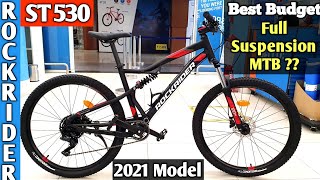 Decathlon Rockrider ST 530  Best Budget Full Suspension MTB  2021 Model  Btwin MTB Gear Cycle [upl. by Namsu131]