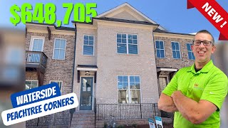 Luxury New Construction Townhomes Atlanta  Peachtree Corners Ga  Waterside [upl. by Sebbie]