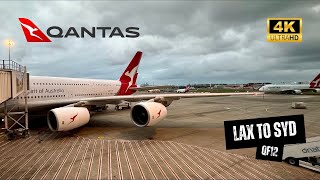 QANTAS A380 QF12 Economy Class  Los Angeles to Sydney Row 88 All To Myself Feb 2024 4K [upl. by Edurtreg448]