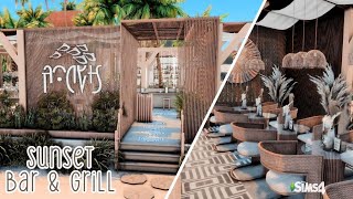 Sunset Beach Grill  The Sims 4 Speed Build with CC [upl. by Eslud478]