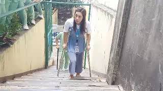 HOW TO USE CRUTCHES AND CANE ON STAIRS [upl. by Karisa]